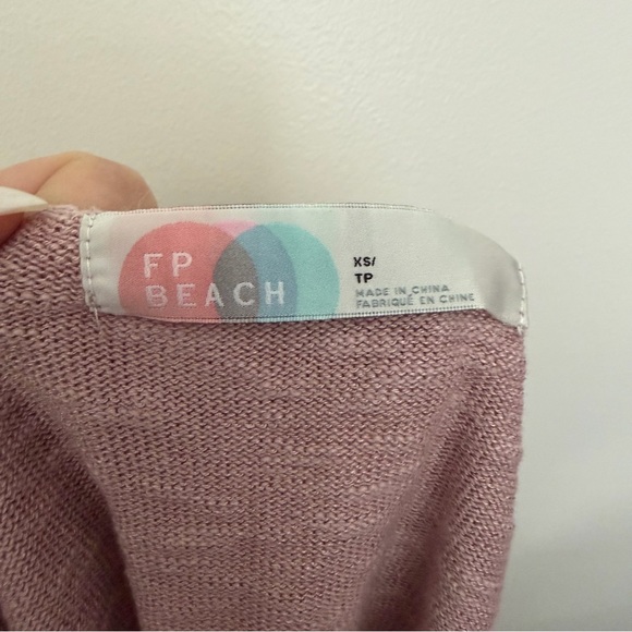 Free People Beach Marina Del Sol Sweater Mauve Pink - Picture 5 of 6